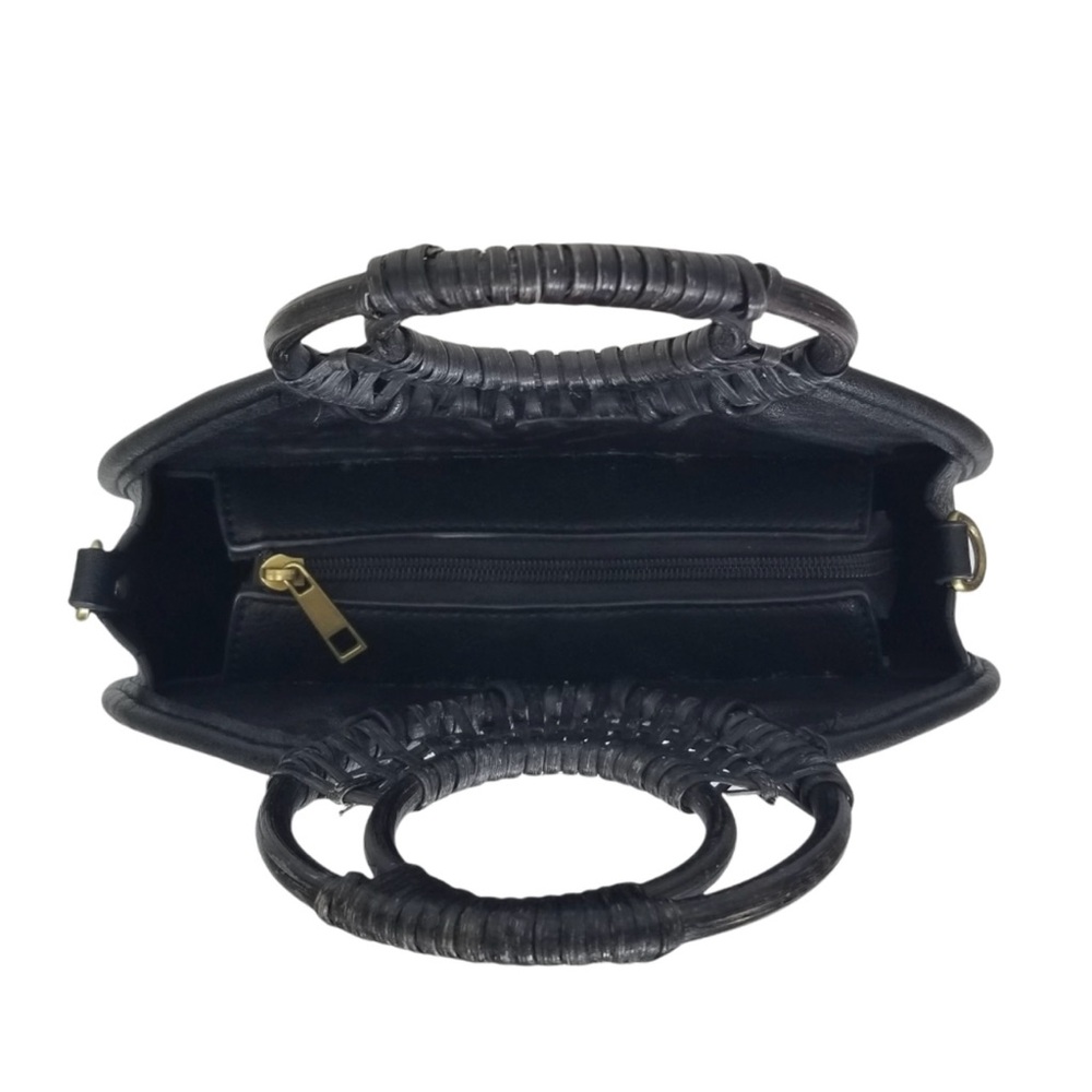 ANTHROPOLOGIE Womens Marianne Black Woven Crossbody Circle Bag - Picture 11 of 12